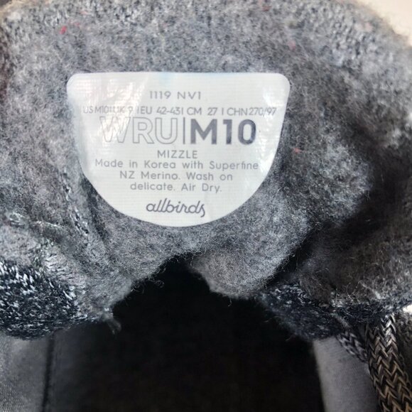 Allbirds Mens 10 Wool Runner Up Mizzles Heather Gray High Top Sneakers Merino - Picture 9 of 9